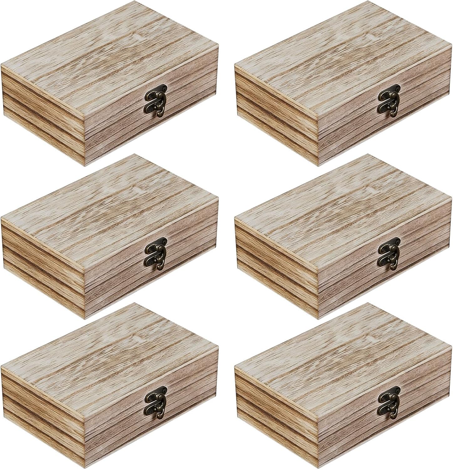 Cajas de madera pequeñas con tapa 15x10x5 cm (6 uds.)