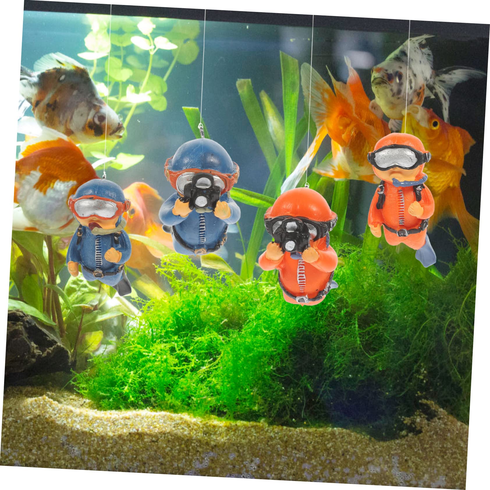 Beaupretty 20pièces Décorations Aquatiques Résistantes Figurines De Plongeur Adorables pour Aquarium Ornements Flottants