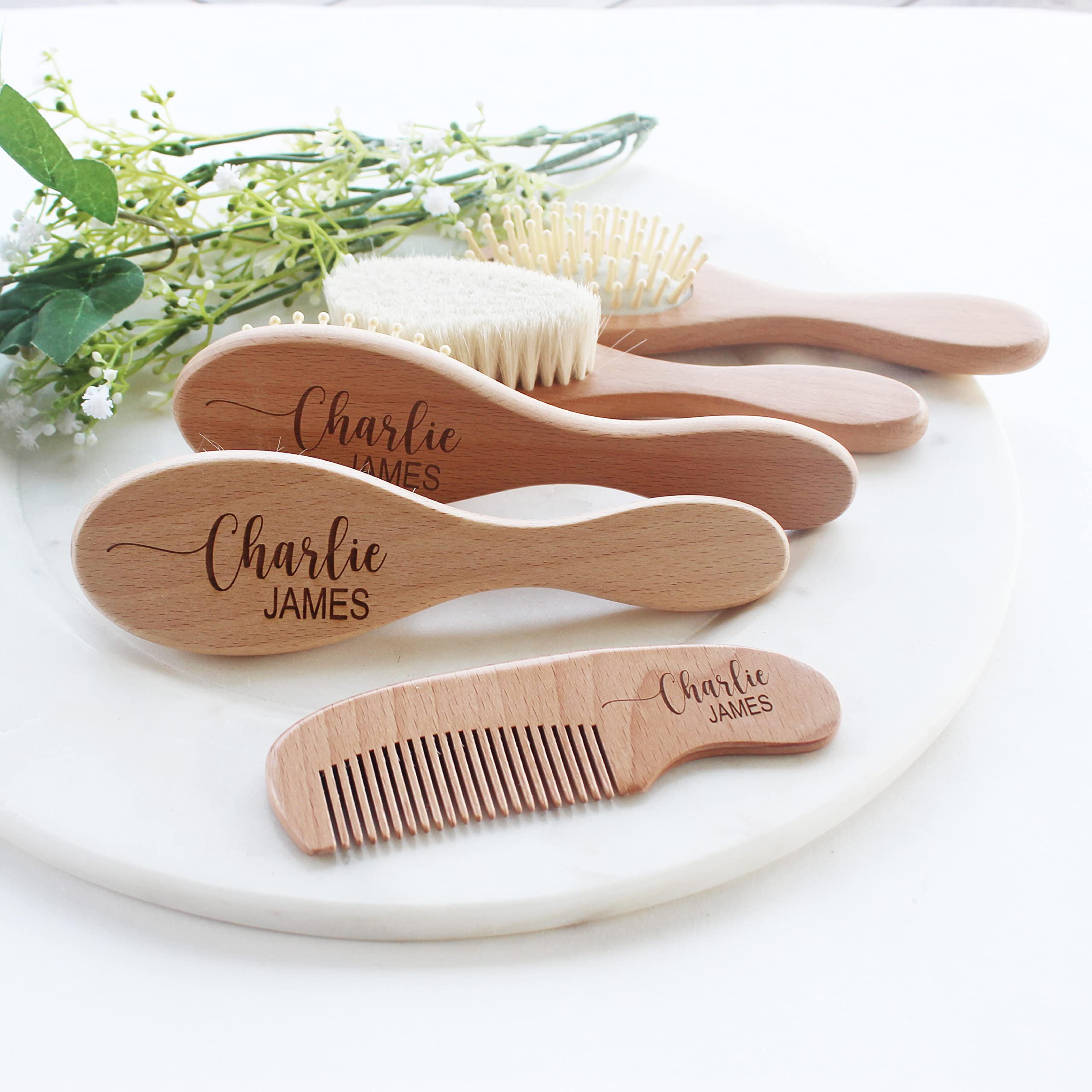 Baby Hair Brush | Personalized Baby Gifts | Wooden Brush | Cradle Cap | Boy Gifts | Girl Gifts