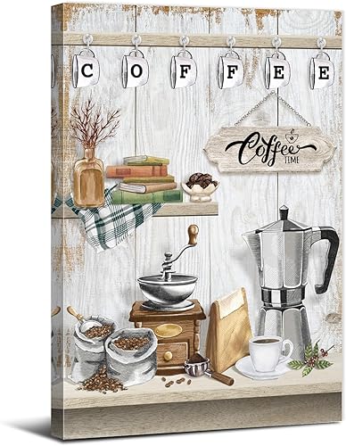 Letrero de barra de café en lienzo para pared, decoración vintage de cocina, letrero de tiempo, póster para estación, comedor familiar, restaurante,