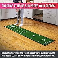 Vista 3 de PuttOUT Alfombrilla de putting mediana: perfecciona tu putting de golf (7.9 pies x 1.6 pies) (verde)