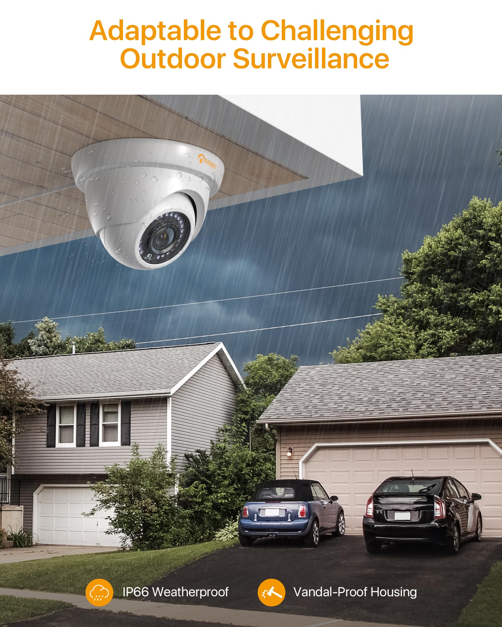 Anlapus 4pcs 1080P Cámara de Vigilancia Exterior Domo Cámara de Seguridad, 20M Visión Nocturna, para TVI DVR Kit de Videovigilancia