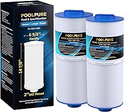 POOLPURE PLF6CH-960 Spa Filter Replaces PJW60TL-F2S, Jacuzzi Filters J-300, J400, Unicel 6CH-960, Filbur FC-2800, 6540-476, 6540-383, Hot Tub Filter with Closed Handle(Not be Removed) 2 Pack (14 7/8")