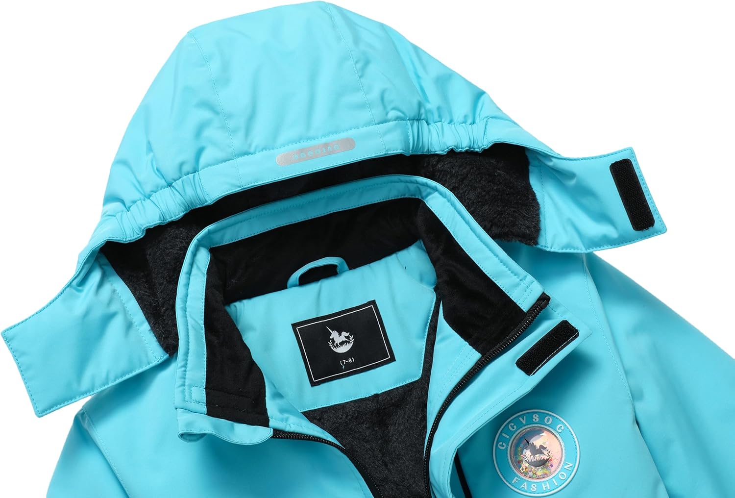 Girl's Ski Jacket Winter Outdoor Warm Snow Coat Kid's Snowboarding Windproof Jacket with Hood - Image 4