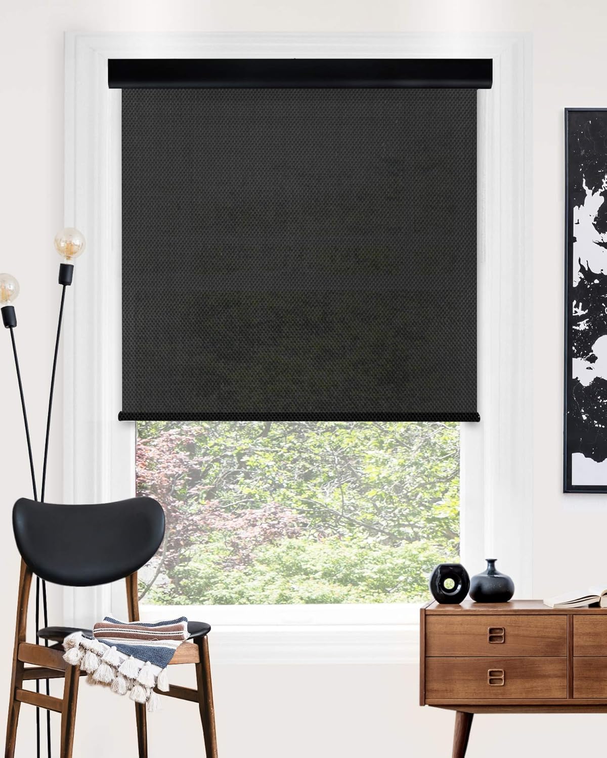 Buy CHICOLOGY Custom Made Cordless Solar Roller Shade, Inside Mount, Window Blind with Cassette