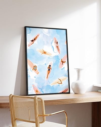 Vista 397 de HAUS AND HUES Evil Eye Decor - Navy Blue Wall Art, Evil Eye Wall Decor, Mykonos Artwork, Evil Eyes Print, Big Eyes Painting Print, Evil Eye Poster