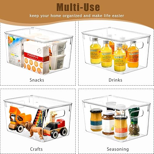 Miniatura 8 de Paquete de 12 contenedores de almacenamiento transparentes con tapas, cajas de almacenamiento apilables de 7 cuartos de galón para almacenamiento y