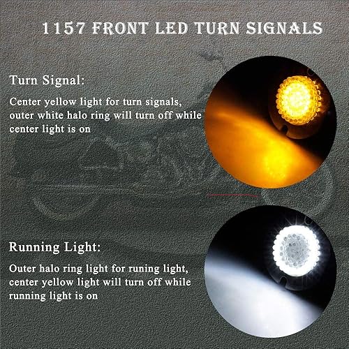 Miniatura 2 de Señal de giro LED frontal 1157, 3 14 pulgadas plana Switchback luz de carrera para motocicleta con cubierta de lente ahumada para Harley Road Glide,