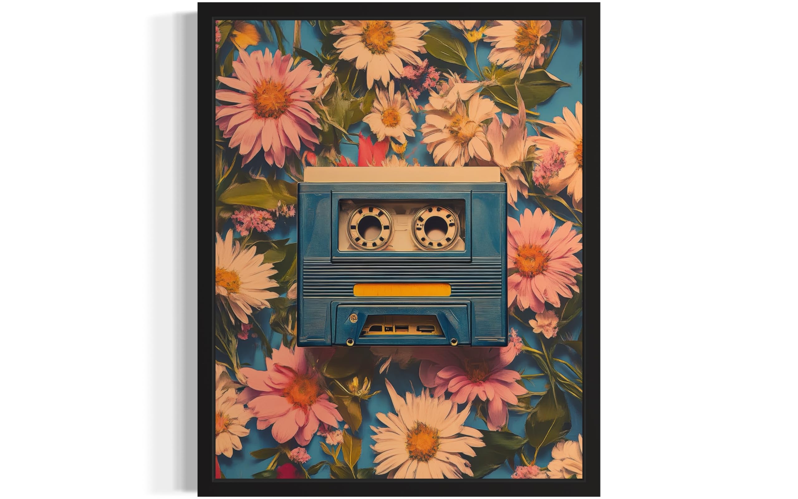 Cassette Tape Pop Art Print Poster, Vintage Retro Wall Art Decor Paintings Classic Artwork for Bedroom Living Room Decorations. Gallery 14A (Cassette