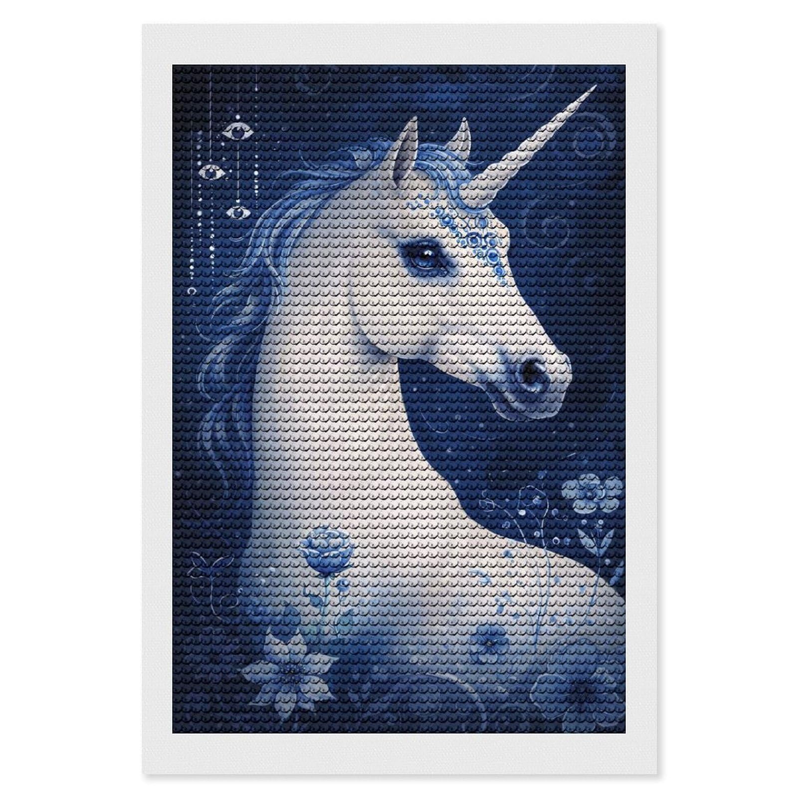 Junmoney Celestial Unicorn Dream Full Drill Diamond Painting Kit 8"x12", for Teens, Calming Craft to Unwind, Home Wall Decor, Christmas Gift