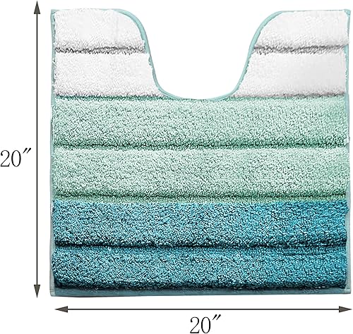 Miniatura 7 de SiliPacks Alfombras de baño de 20 x 20 pulgadas, antideslizantes, de microfibra, con forma de U, lavables a máquina, de secado rápido, para baño,