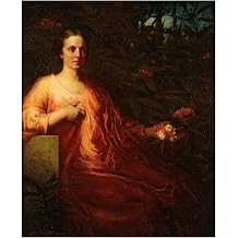 HardPress My Lady Rhododendron by Elliott Daingerfield - Impressionist Portrait of a Woman in a Garden 11 x 14 inches