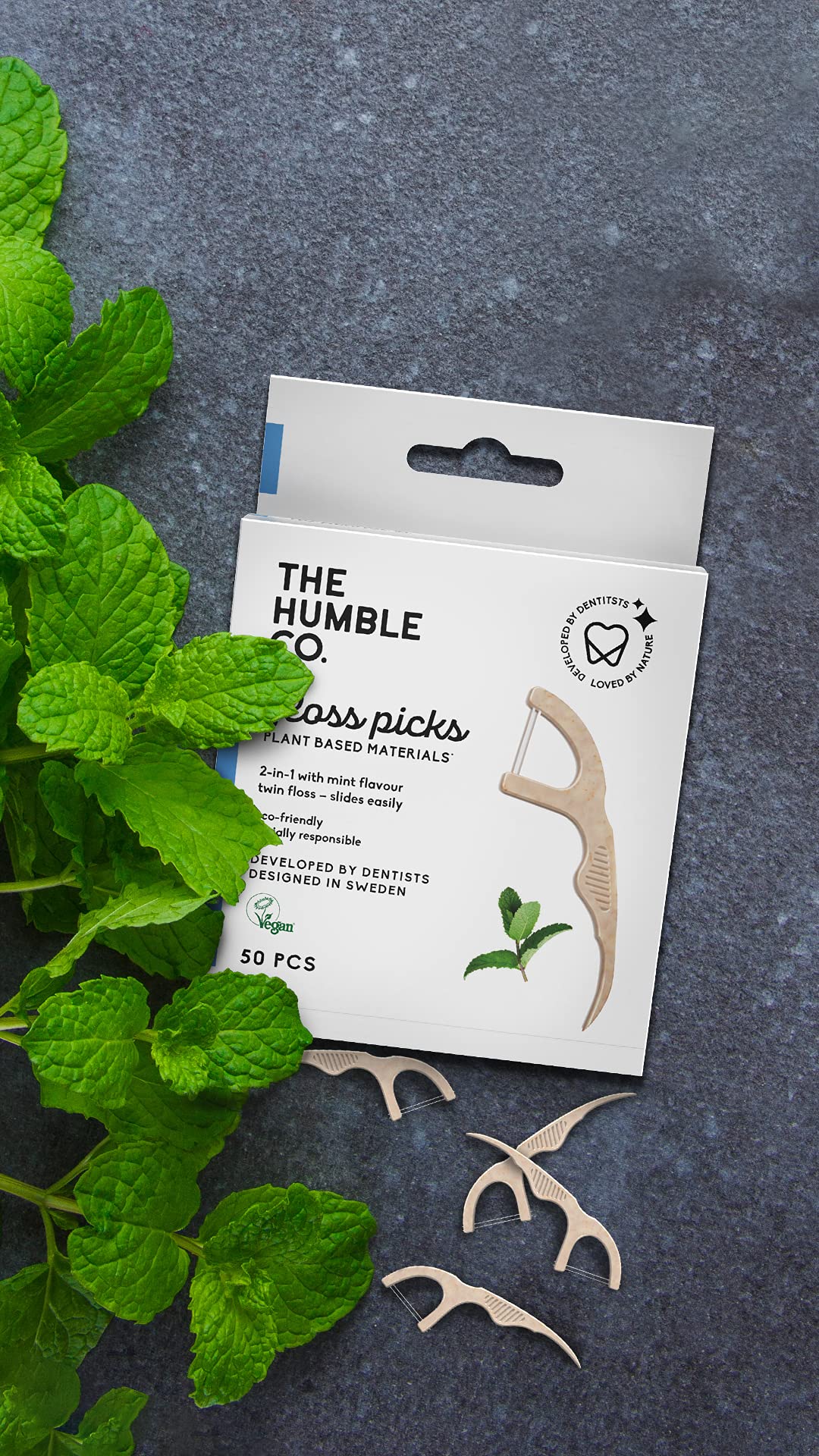 The Humble Co. Humble Brush Floss Picks Nane - Kürdanlı Diş Ipi (3 paketi)