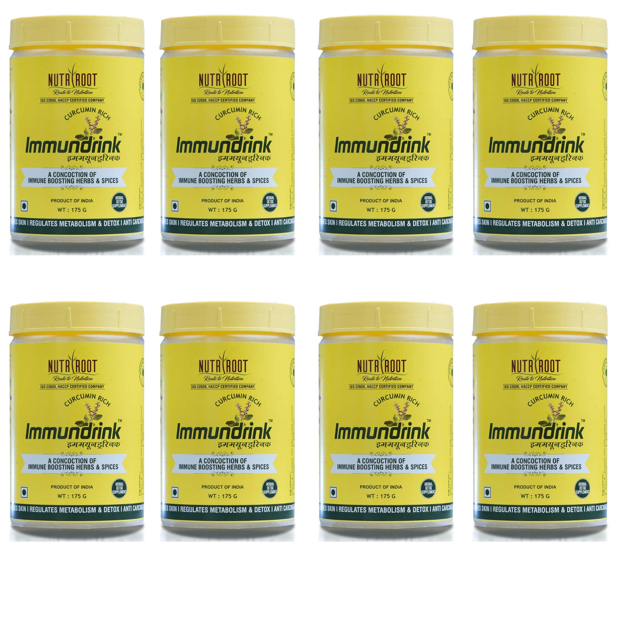 NUTRIROOT ORAC Immundrink Turmeric with Herbs and Spices,175 Grams (Pack of 8)