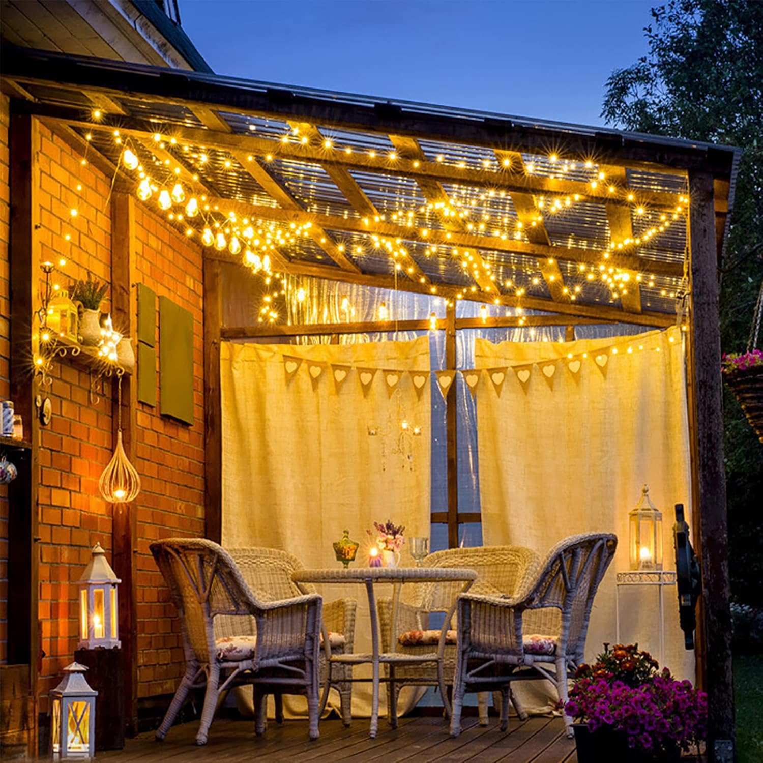 weillsnow 164Ft 500 LED Christmas Lights, Waterproof 8 Twinkle with Memory Functions Christmas Tree Lights for Indoor Outdoor Christmas Tree Garden Decoration (Warm White) - Image 7