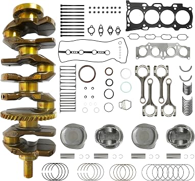 2AZ-FE 2.4 Engine Rebuild Kit Fit for 04-11 Toyota RAV4 Camry13201-29685-A0 | Crankshaft Rods Bearings Pistons Ring Head Gasket Set Fit for Highlander Solara Corolla Matrix for Scion tC xB 13201-29685-A0
