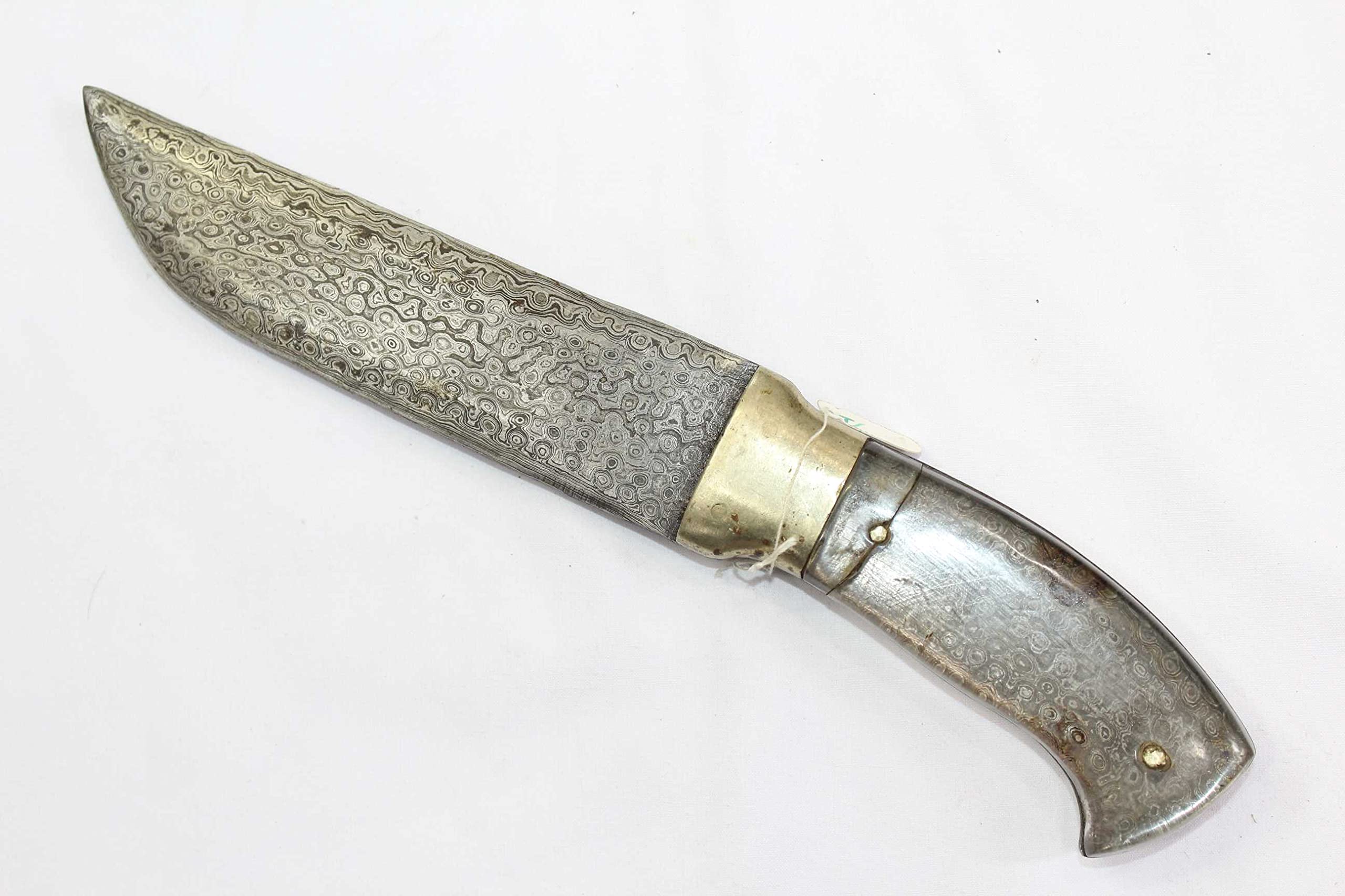 PH Artistic Dagger Knife Full Damascus Steel Blade White Resin Chip Handle Handmade D123