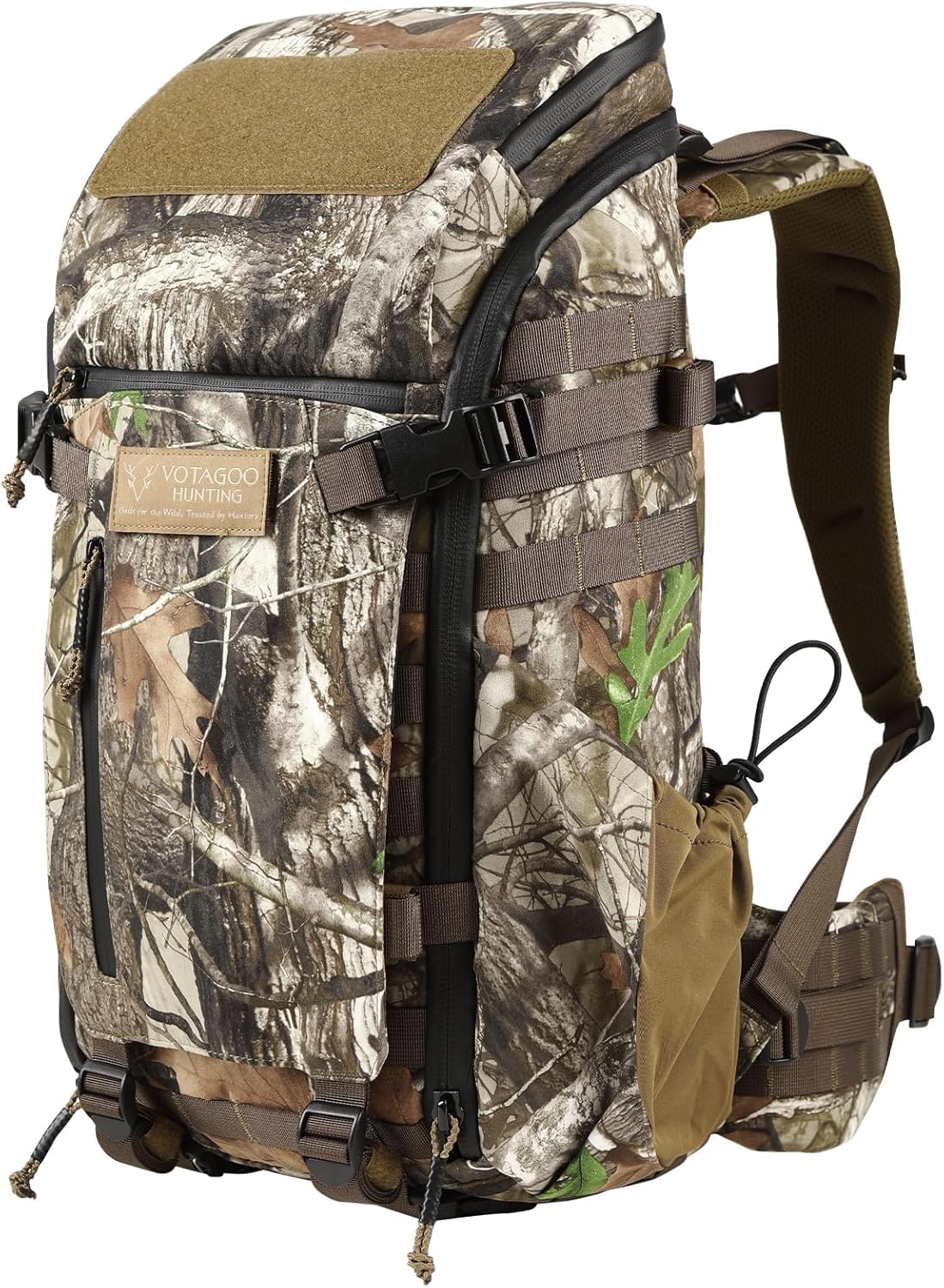 VOTAGOO 30L Jagdrucksack mit Tragesystem für Gewehr und Bogen - Verstellbarer Aluminium-Frame für die Jagd (G2)