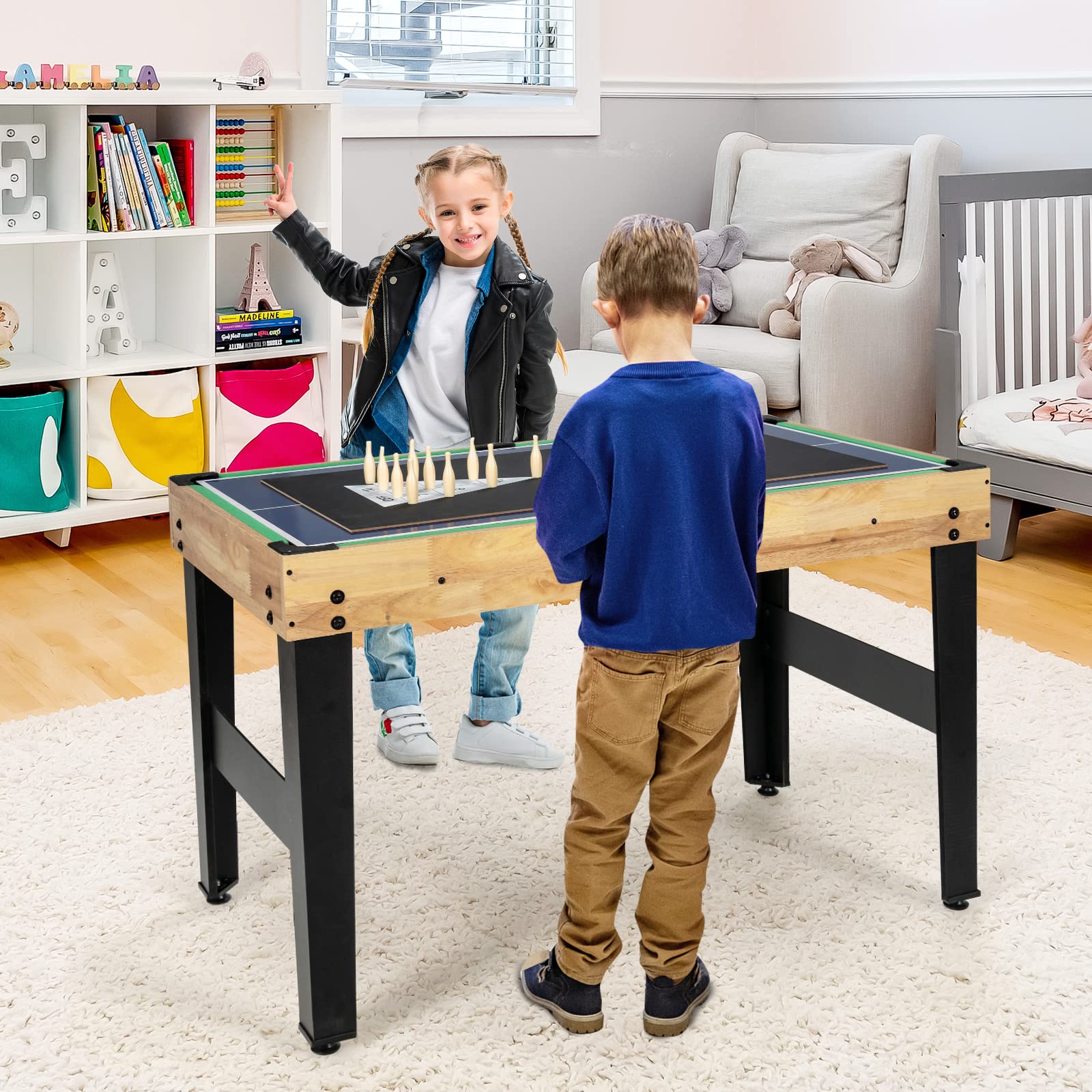 COSTWAY 12-in-1 speltafel, multifunctionele tafel met tafelvoetbal