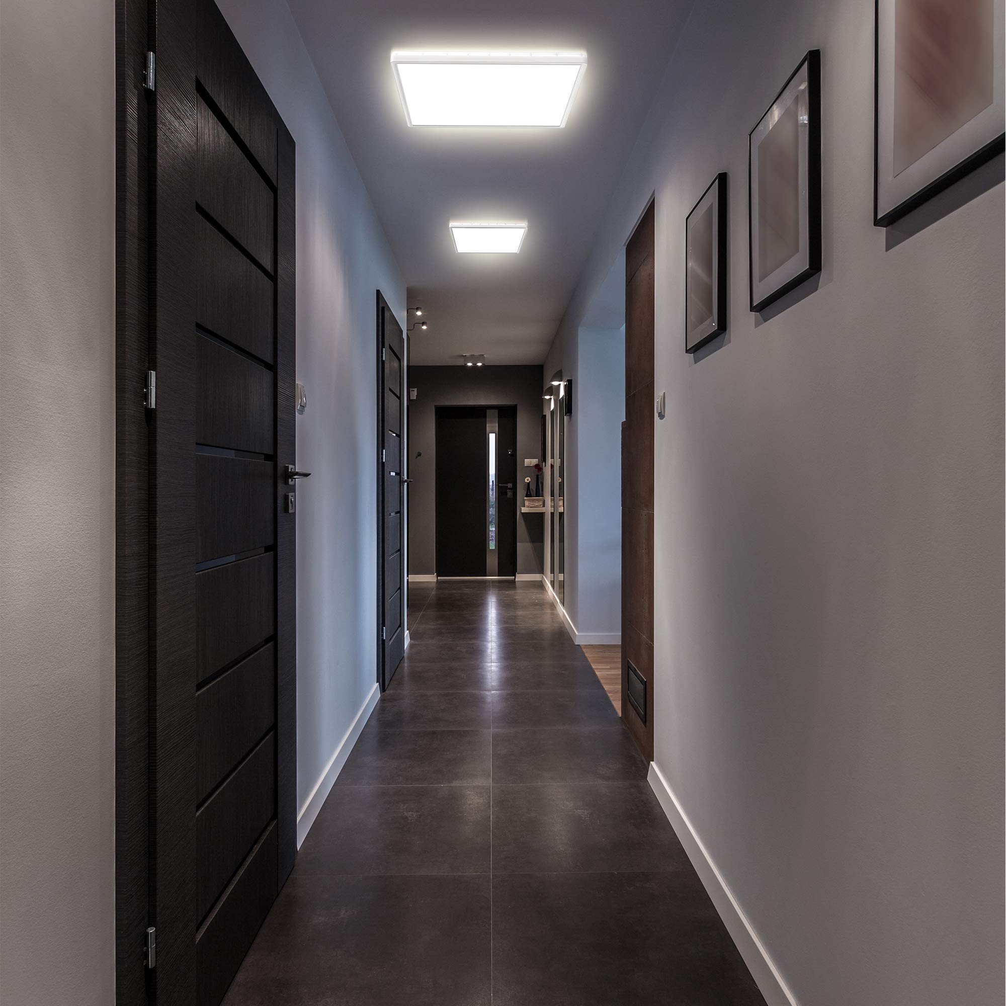 B.K.Licht 22 Watt Panel LED Cuadrado I regulable I ultra plano I luz indirecta I función de memoria I lámpara de techo LED I color de luz blanca neutra I 420x420x29mm I plafon led techo