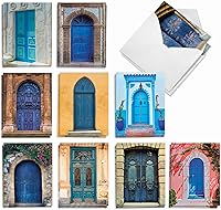 Vista 15 de The Best Card Company - 20 tarjetas de notas en blanco en caja (4 x 5.12 pulgadas) - Divertidos patrones surtidos (10 diseños, 2 de cada uno)