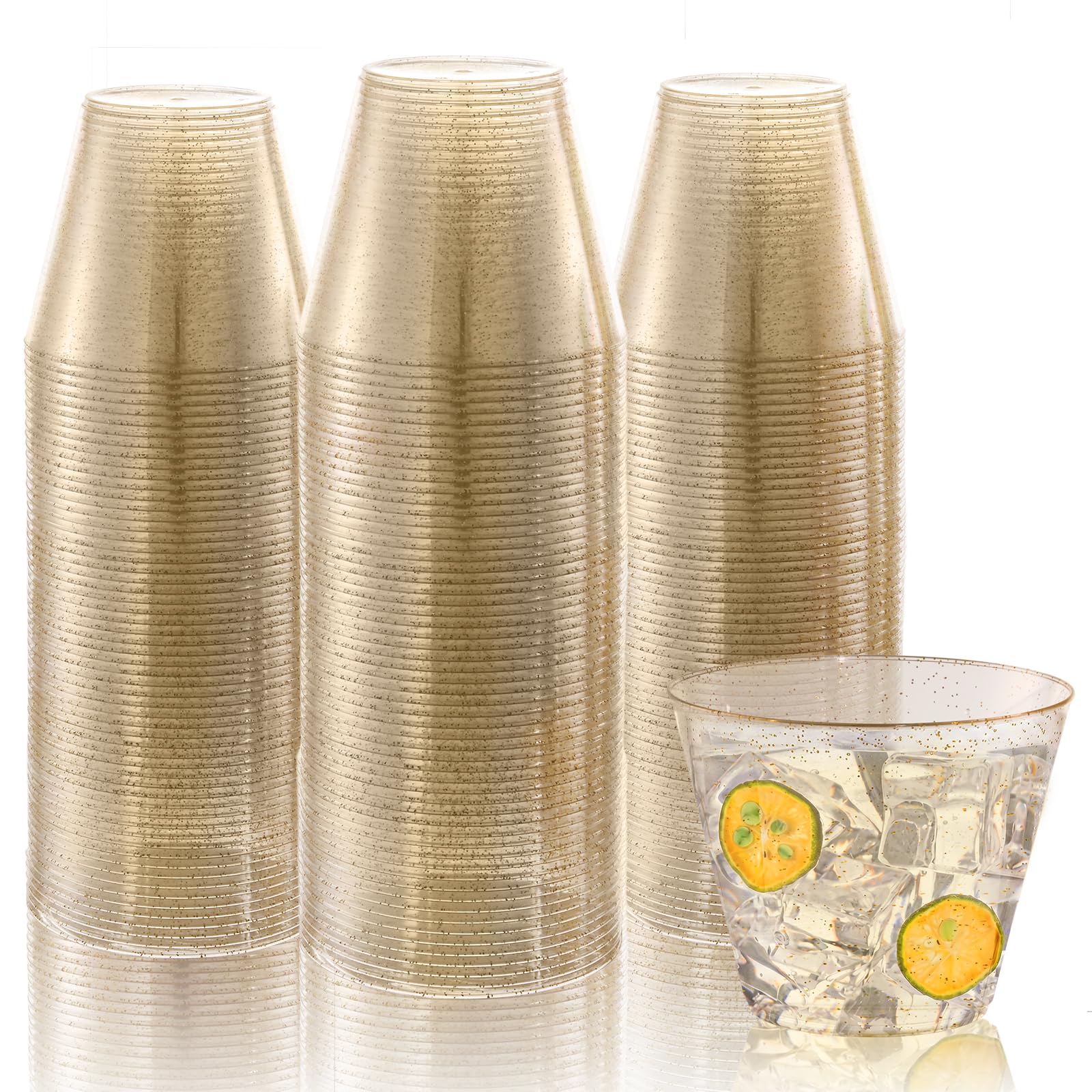 BESTVIP 12oz Silver Plastic Cups, 100 Pack Silver Rimmed Disposable Cups — Amazon image 10