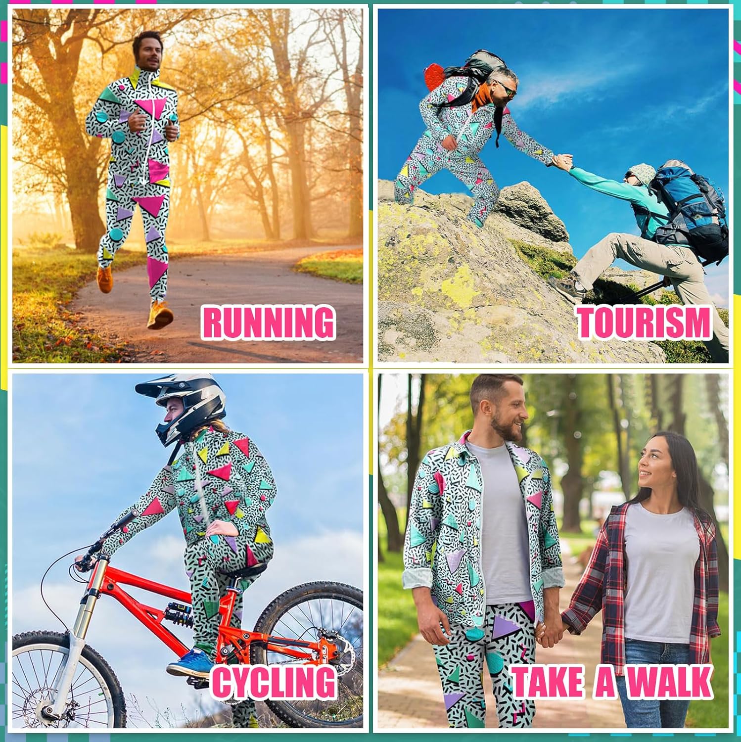 EVEDESIGN Track Suits Mens Set - Retro 80s and 90s costumes Outfits for Jogging, Skiing and Casual Wear - Sweat Suits for Men - Image 4