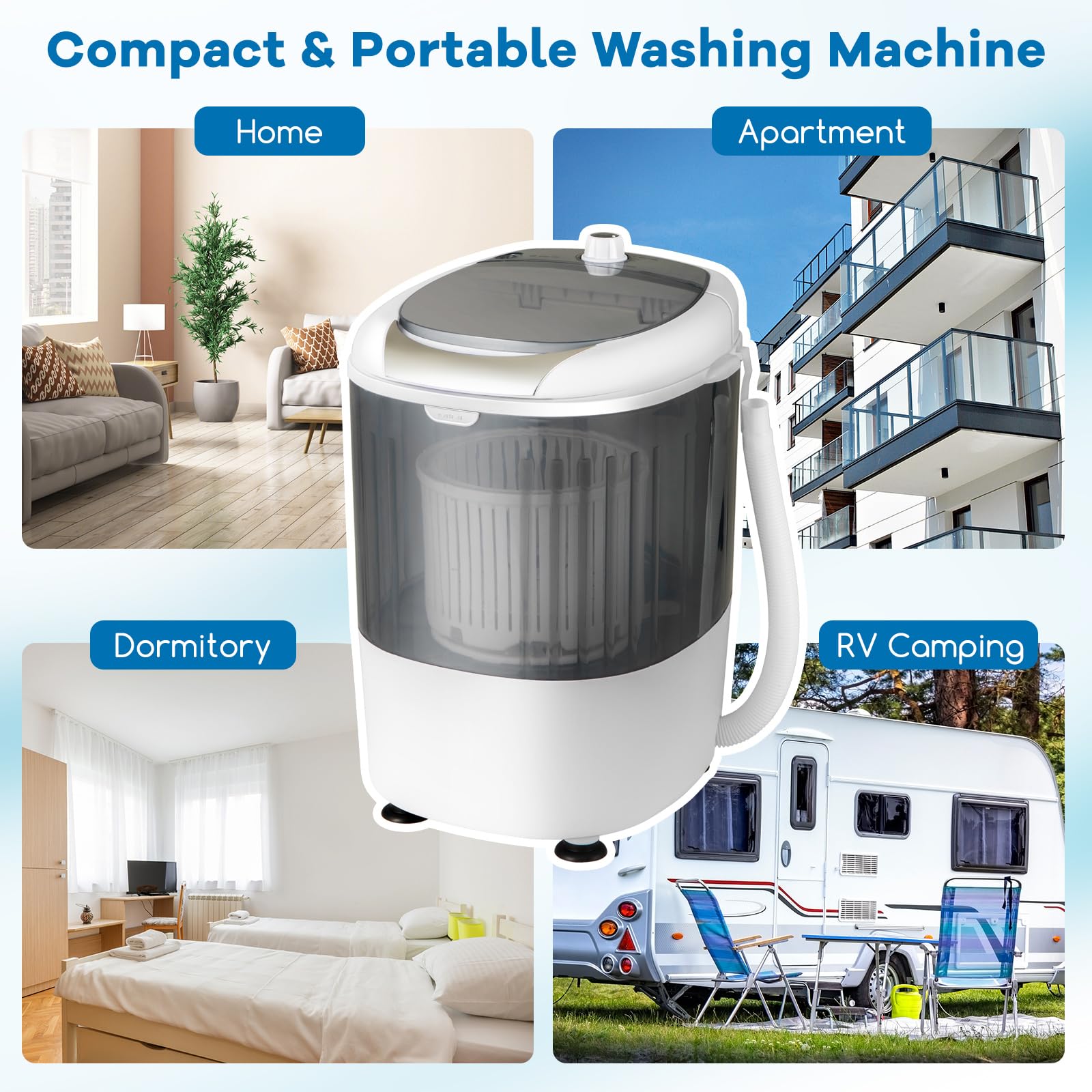 MEDIMALL GX24977-PE Mini lavadora y enlace giratorio 1,8 kg, semiautomática, compacta, para lavandería, apartamento, dormitorio, caravana, lavadora, portátil, capacidad 2,7 kg