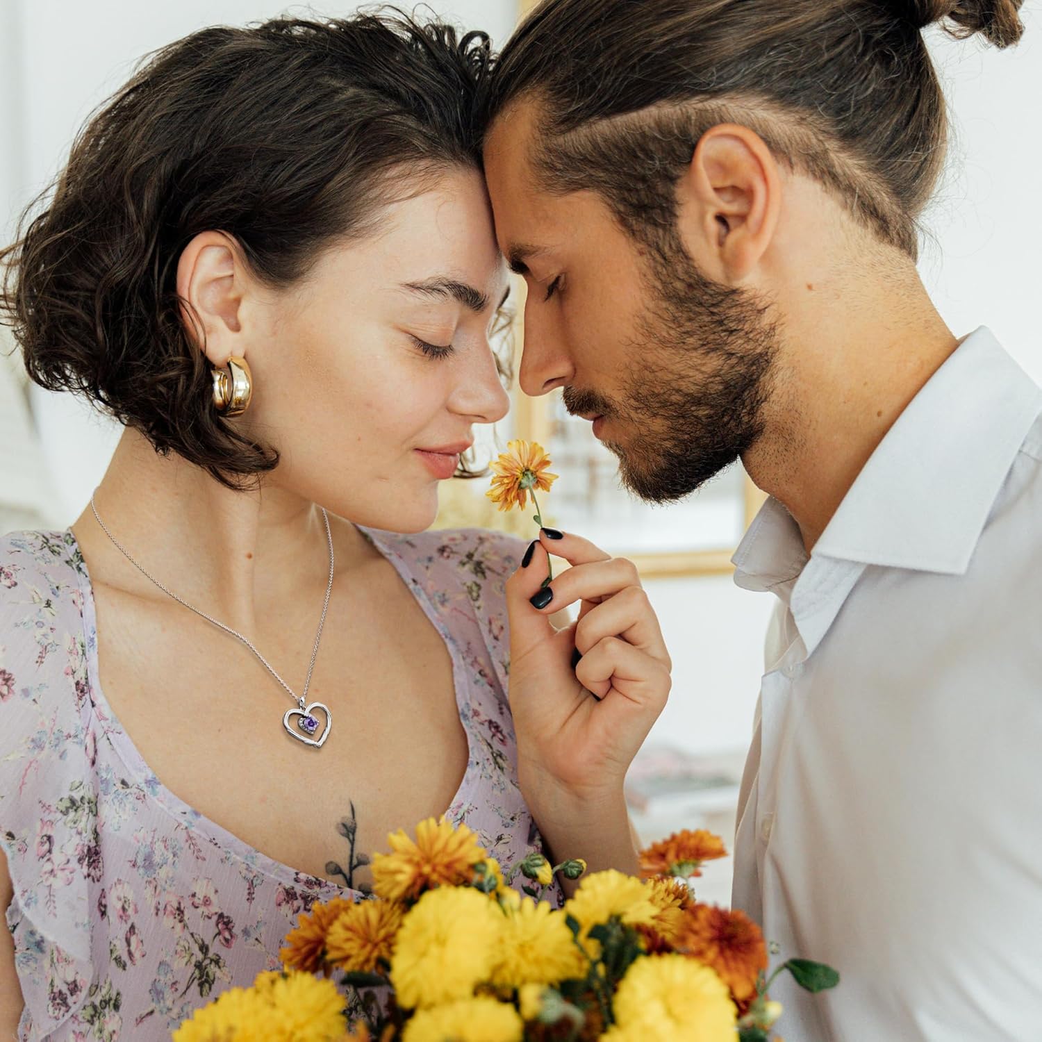 G&GEMSJEW 18K Gold Heart Birthstone Necklaces for Women, S925 Sterling Silver Jewelry Birthday Gifts for Women Wife Girlfriend Mom, Anniversary Christmas Valentines Gifts - Image 5