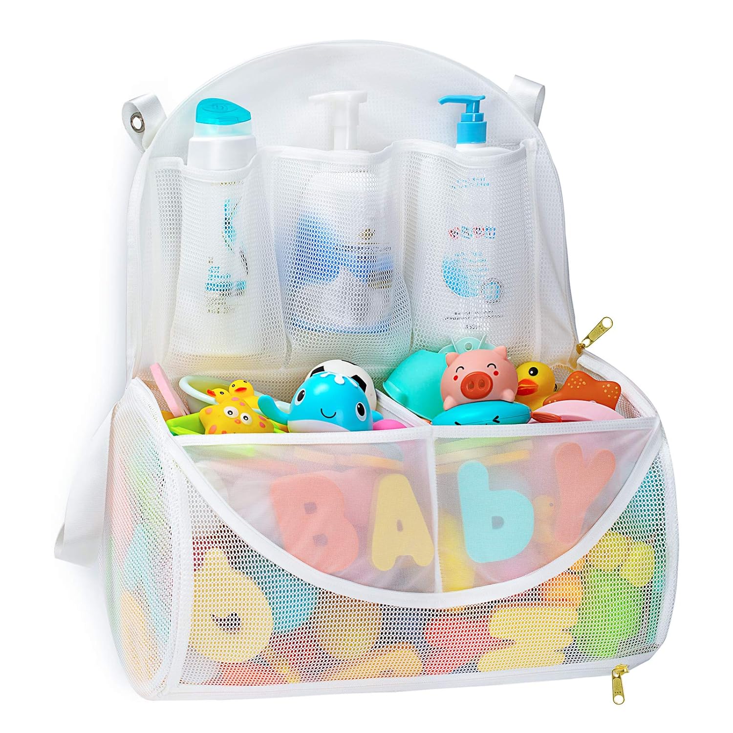 Buy Mesh Bath Toy Organizer with YKK Zipper, Bathtub Toy Laundry Bag