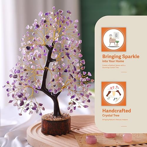 Miniatura 6 de YUVDIPR Árbol de chakras, árbol de la vida de siete chakras, árbol de cristal para energía positiva, árbol de Feng Shui, árbol de cristal, con