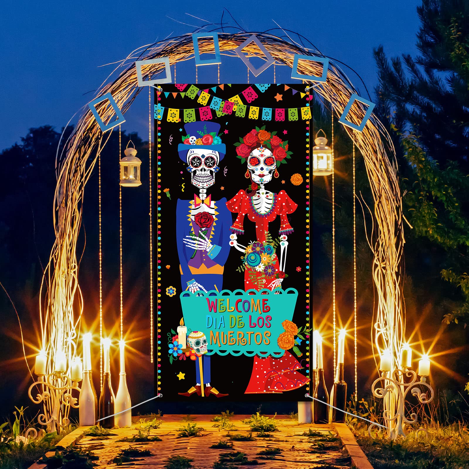Dia De Los Muertos Decoracion Letrero De Madera Para Porche Del Día De San  Patricio, 47 Pulgadas Letrero Grande De Bienvenida Para El Hogar Puerta  Delantera Patio Decoracion Dia De Muertos, image size:1600x1600
