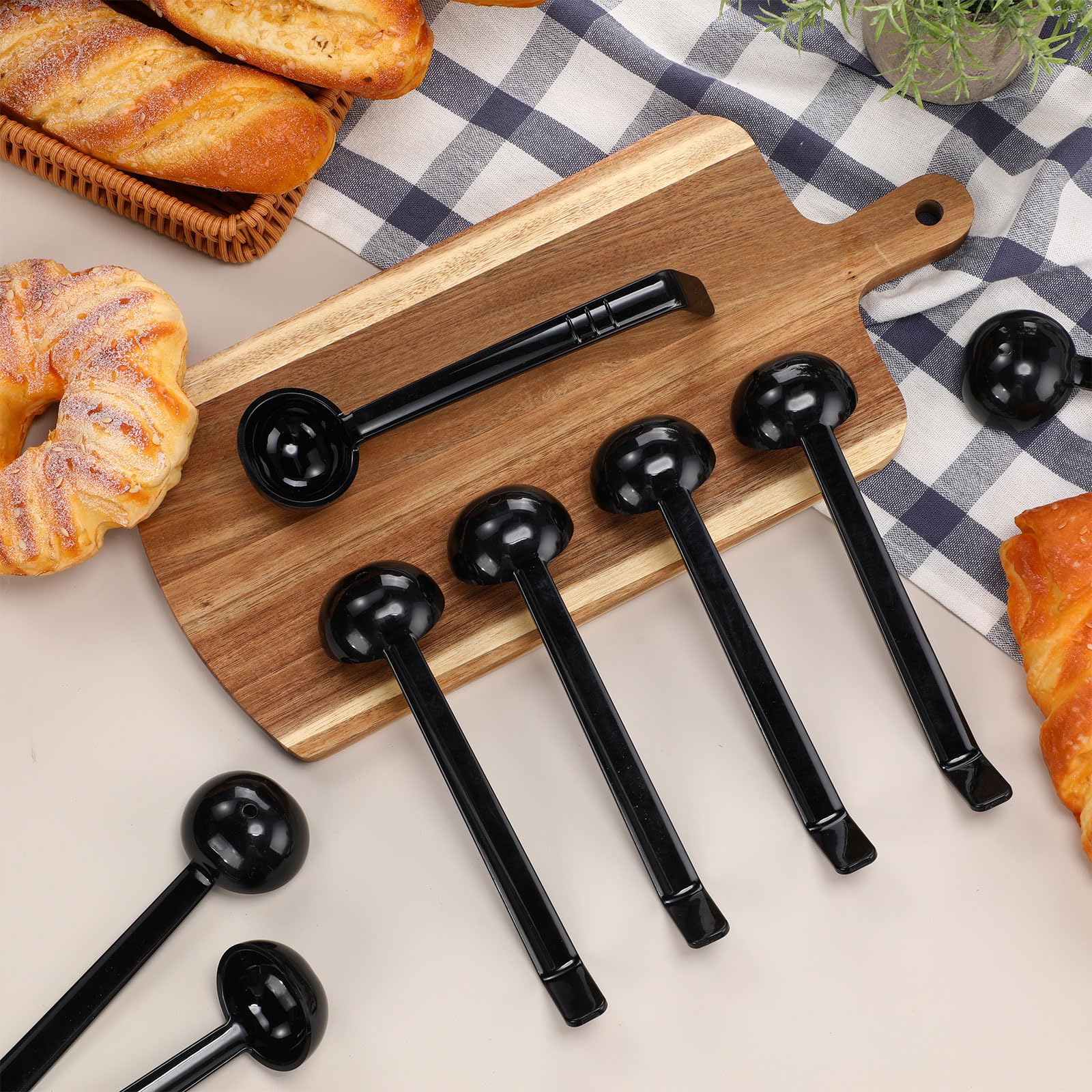 Black Ladle Set - 10 Serving Spoons -5