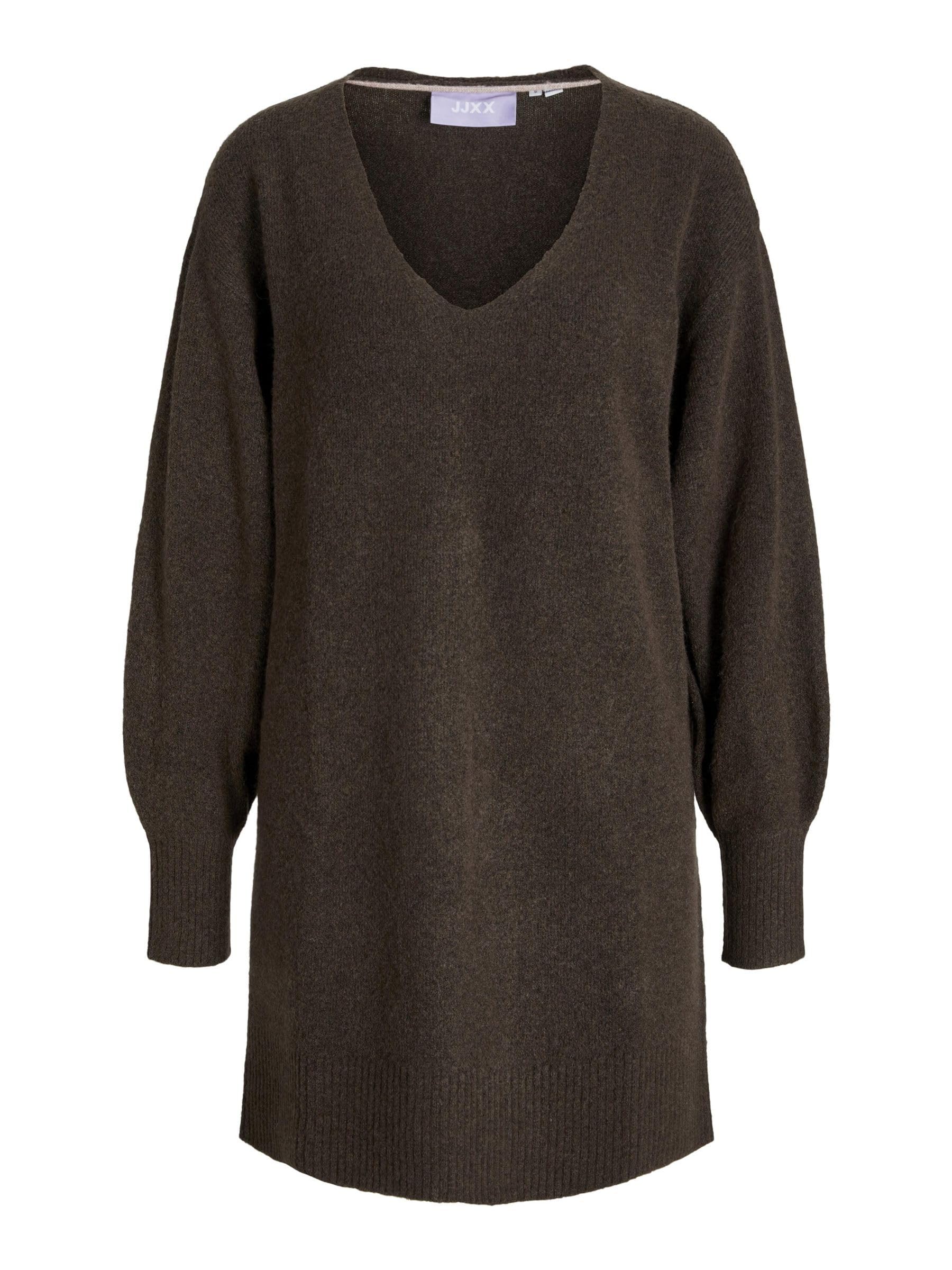 Jack & Jones Jxeffie Various V-Neck Dress Knit Sn, Bracken, XL