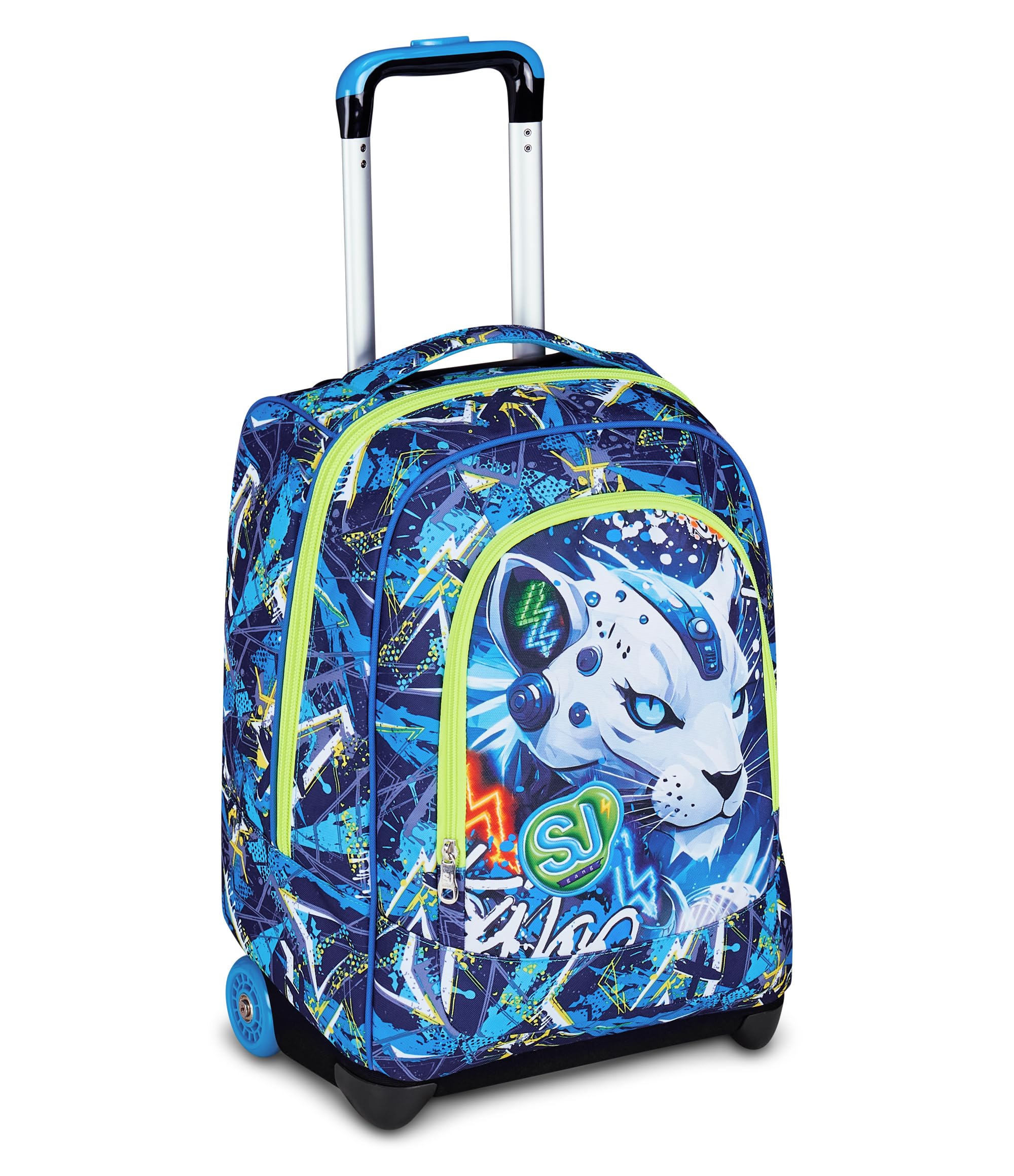 SJ GANG STYLE JAM GANG Trolley Scuola Fisso, Blu, 2 in 1, Doppio Uso, Trolley e Zaino, Zaino Scuola Elementare, Bambino