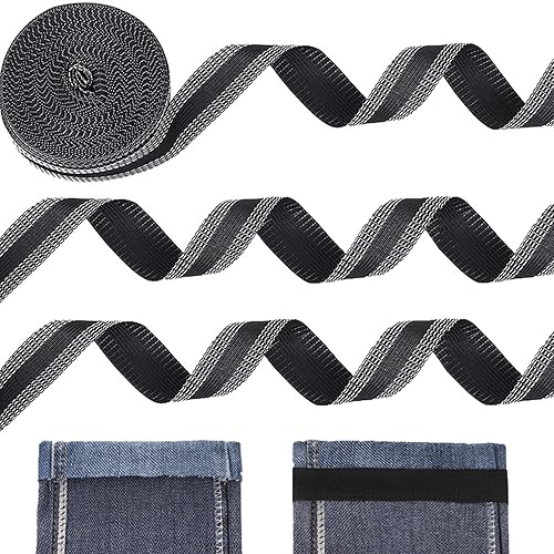 Cinta de dobladillo instantáneo termoadhesiva, 0.984 in x 16.4 ft (1 pulgada x 5.5 yardas), tiras modificadas en los bordes de los pantalones, cinta