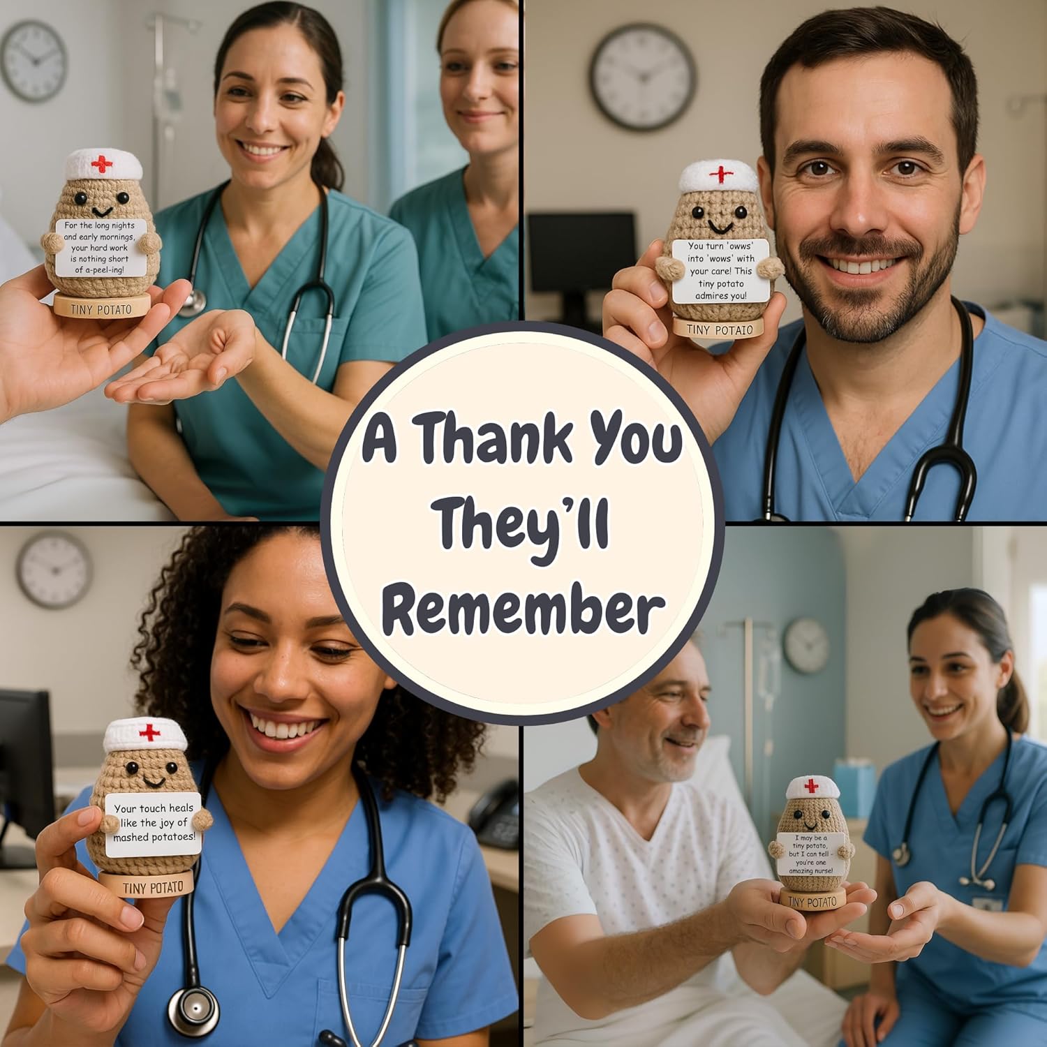 Nurse Gifts for Women - Crochet Potato with 30 Signs | Thank You Gift for RN Registered Nurse Practitioner for, Birthday, Christmas, Stocking Stuffers | Bulk Appreciation Gifts for Hospital Staff - Image 5