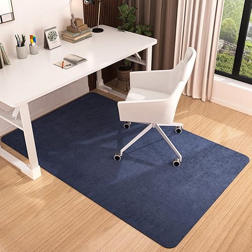 Placoot Tapete para silla de oficina para suelos de madera, superficie de pana de 55 x 35 pulgadas, tapete para silla de computadora, tapete para