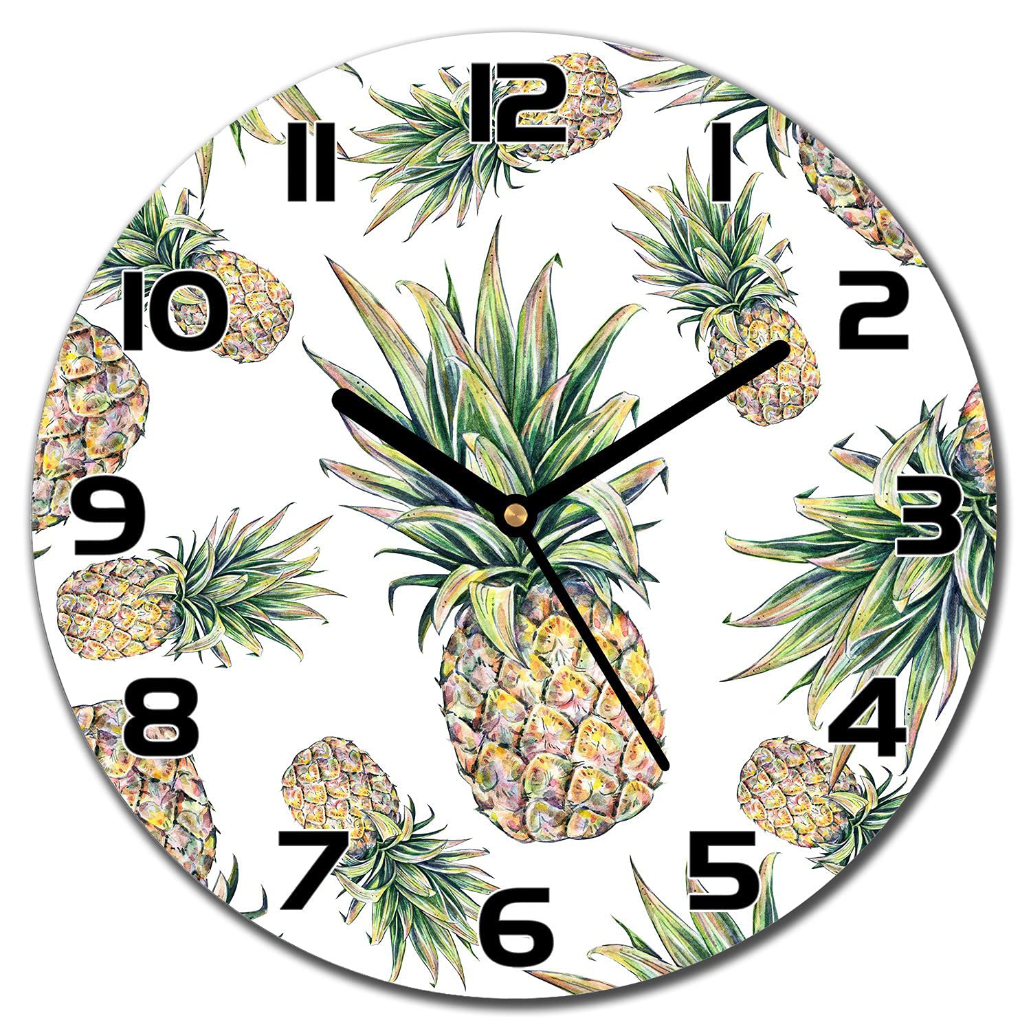 Horloge en verre moderne Coloray 30 cm pour décoration de salon et cuisine murale