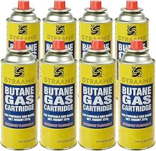 Straame Camping-gas, Gas-Bottles for Camping Stove, BBQ, Heaters, Blowtorch, BBQ, Gas-Weed Burner - Outdoor Camping Must Have, Safe and Easy to Use – Portable (Pack of 8)
