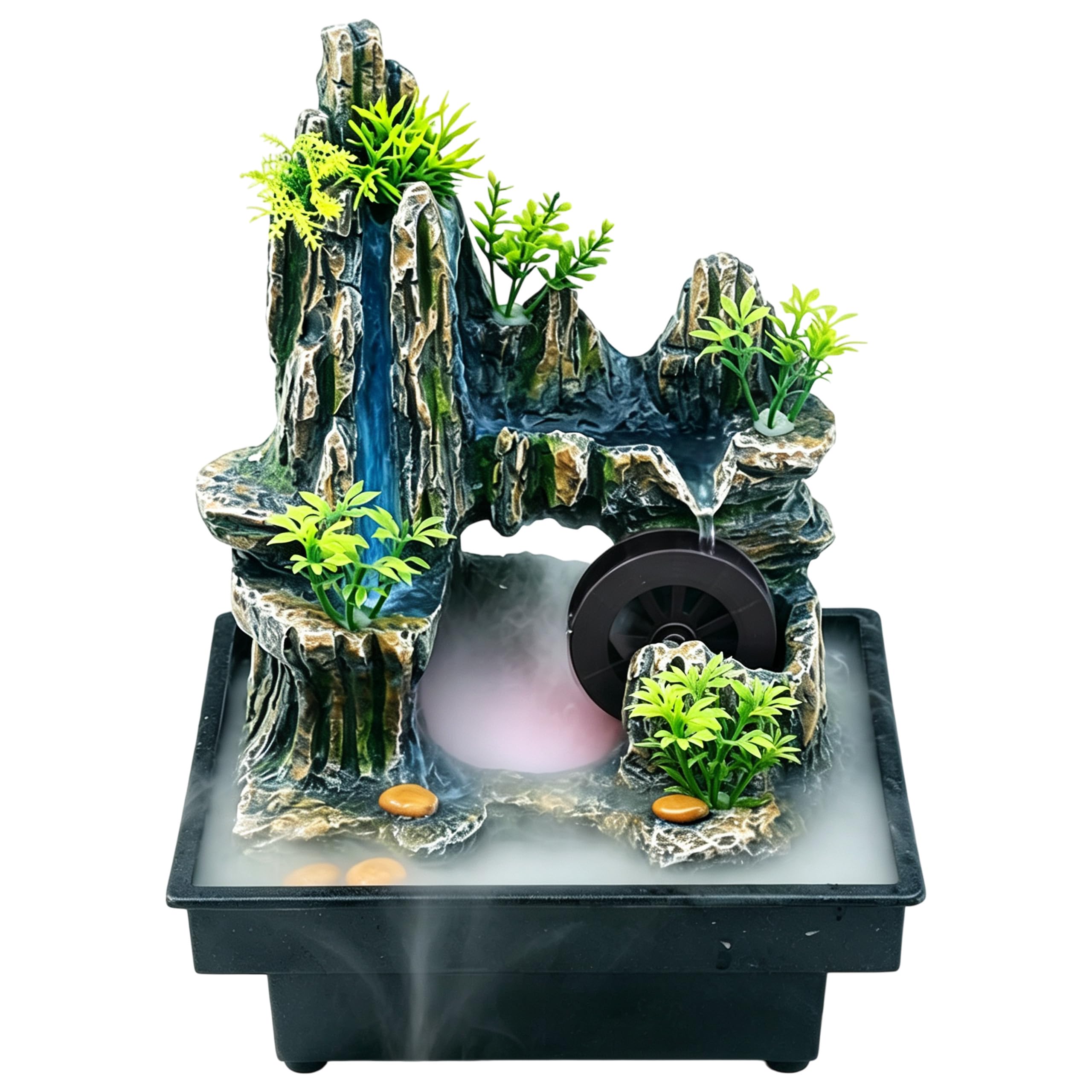 Fontaine de Table Cascade avec Brouillard & LED,Petite Fontaine d'Intérieur