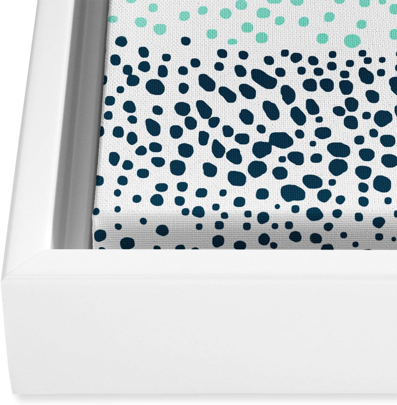 Deny Designs Ninola Designs Little Dots Textured White Framed Art Canvas, 24" x 30"