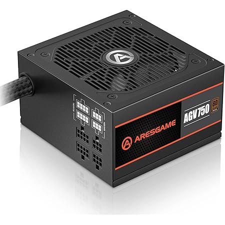 ARESGAME AGV Series 750W Power Supply, 80 Plus Bronze Certified, Semi Modular Power Supply, 5 Year Warranty