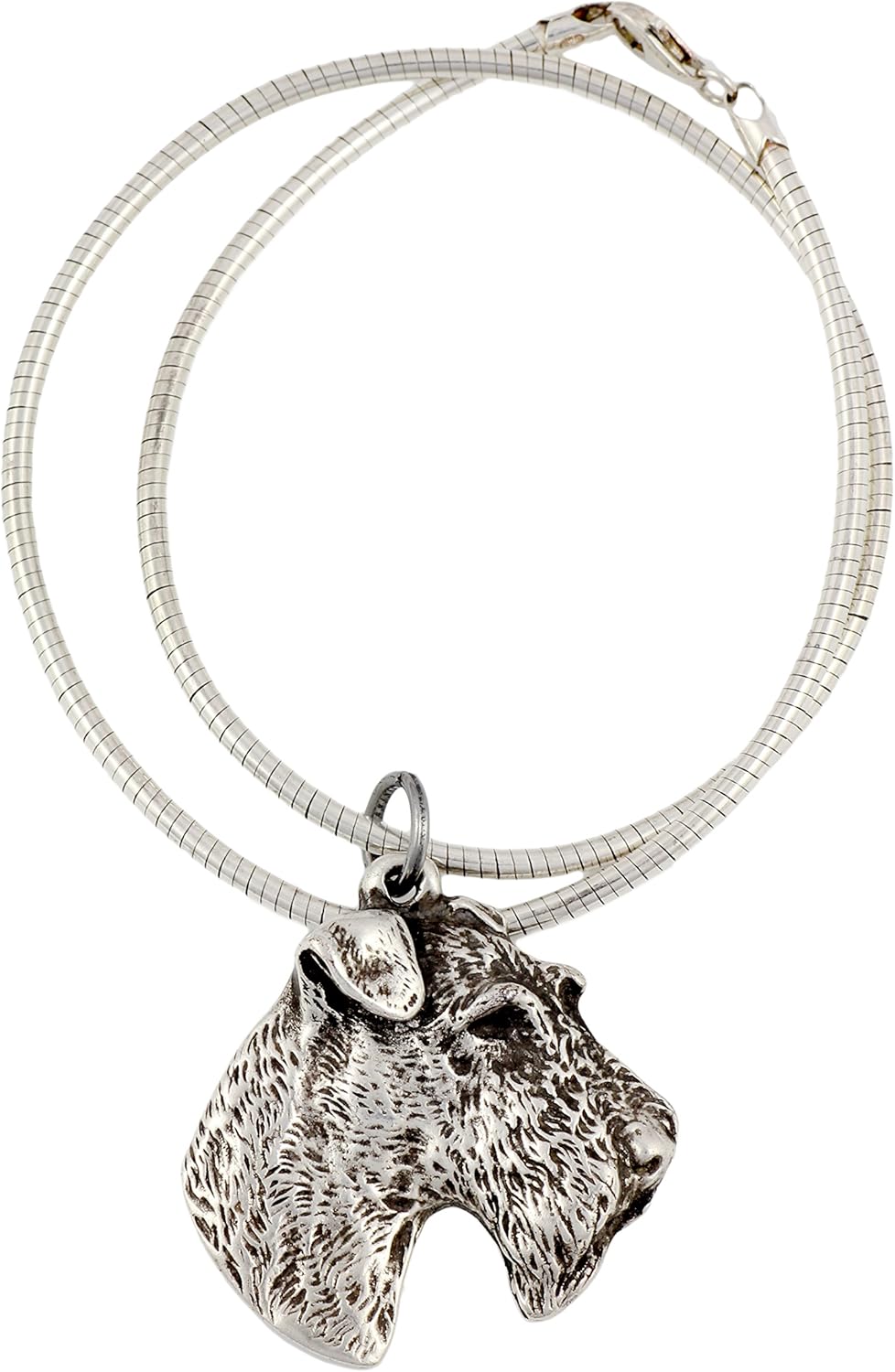 Art-Dog Collection Dog Pendant on Silver Thread - Handmade Dog Necklace with ZnAl Base and Silver Coating – Silver Dog Necklaces for Men and Women – Dog Breeds Jewelry – Fox Terrier