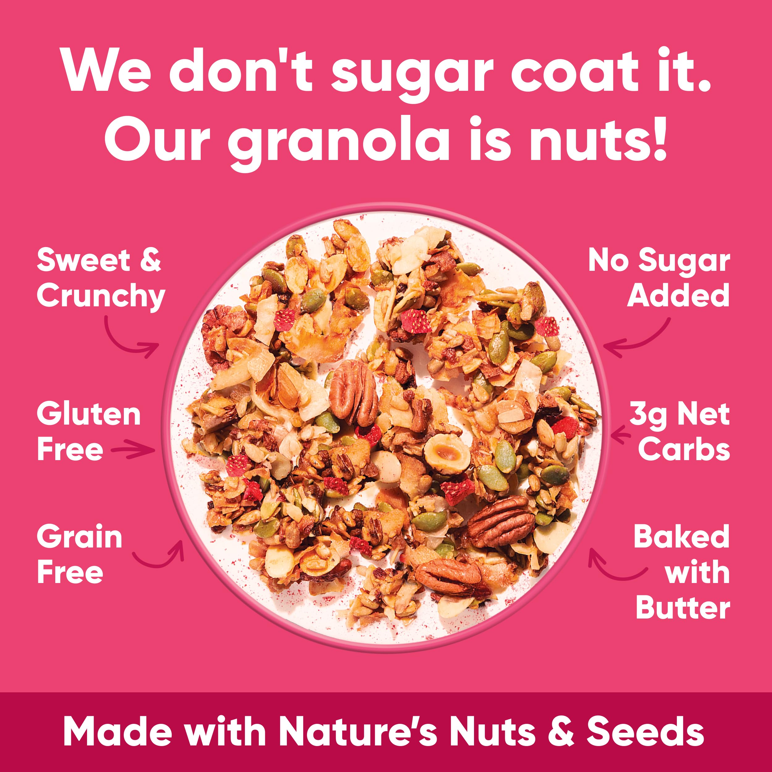 NuTrail Nussmüsli, Vanille-Erdbeere, ohne Zuckerzusatz, Keto, Low Carb, glutenfrei, getreidefrei, gesundes Frühstück, 237 ml, 6 Stück
