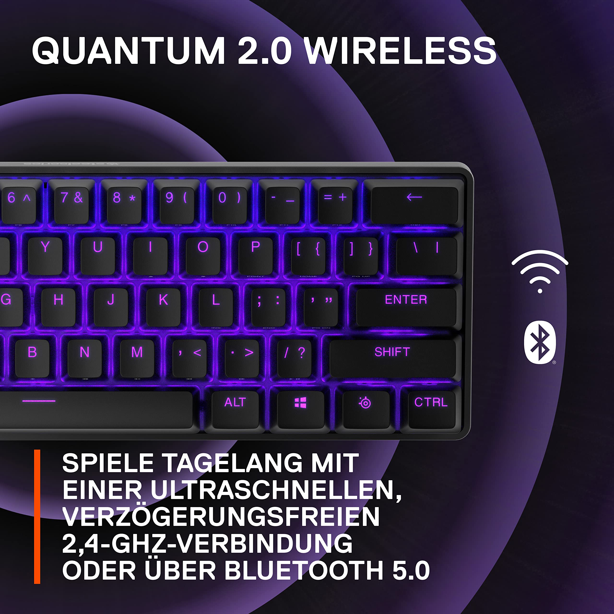 SteelSeries Apex Pro Mini Wireless HyperMagnetic Gaming-Tastatur – Die weltweit schnellste Tastatur – 60%-Formfaktor – RGB – PBT-Keycaps – Bluetooth – 2 – Bild 8