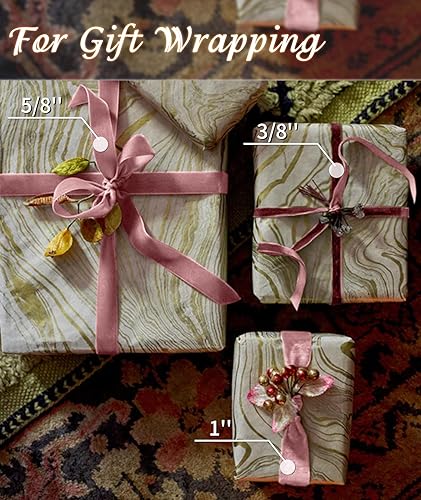 Miniatura 3 de Cinta de terciopelo rosa de 5/8 pulgadas, 25 yardas para árbol de Navidad, envoltura de regalos, ramo de flores, decoraciones de corona, fabricación