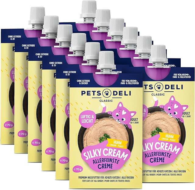 Pets Deli Nassfutter Silky Cream für Katzen mit Huhn - ohne Zucker und Getreide, 12x70g product image