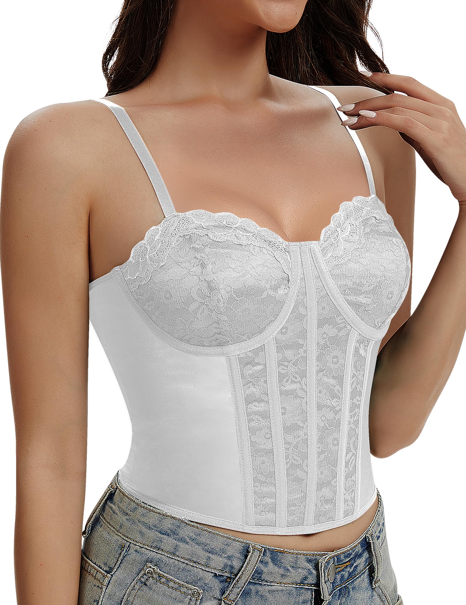 Lace Corset Tops for Women Sexy Bustier Top