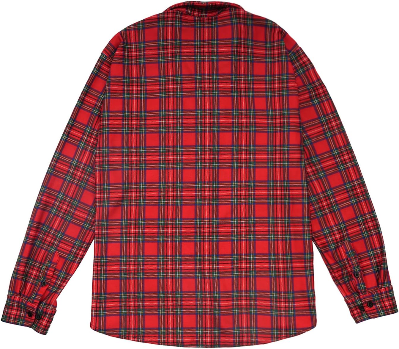 KYKU Men's Fleece Shirt Long Sleeve Casual Soft Button Down Shirt, Double-Sided Plaid Print, Two Chest Pockets - Image 3